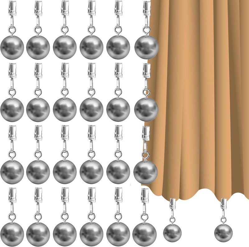 Yteseery 24 Pack Outdoor Curtain Weights, Heavy Duty Drapery Weights for Patio Pergola Cabana Gazebo, Stainless Steel Clips for Fixing Garden Flag, Shower Curtains, Tablecloth - Image 1